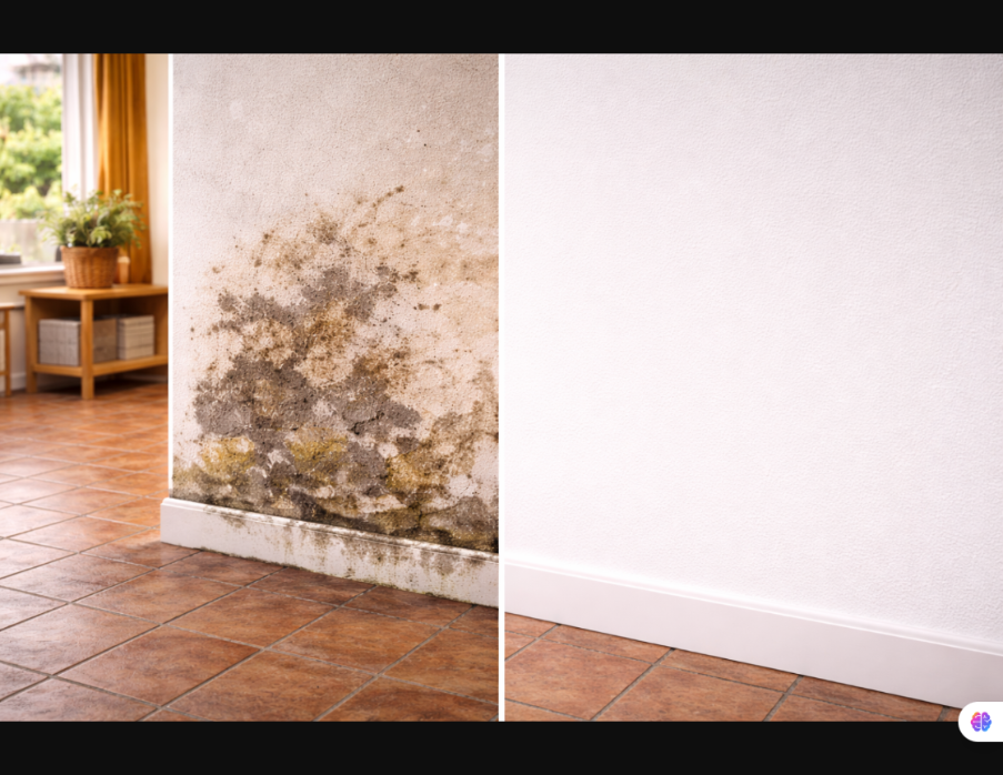 Traitement de l'humidité - avant et après intervention