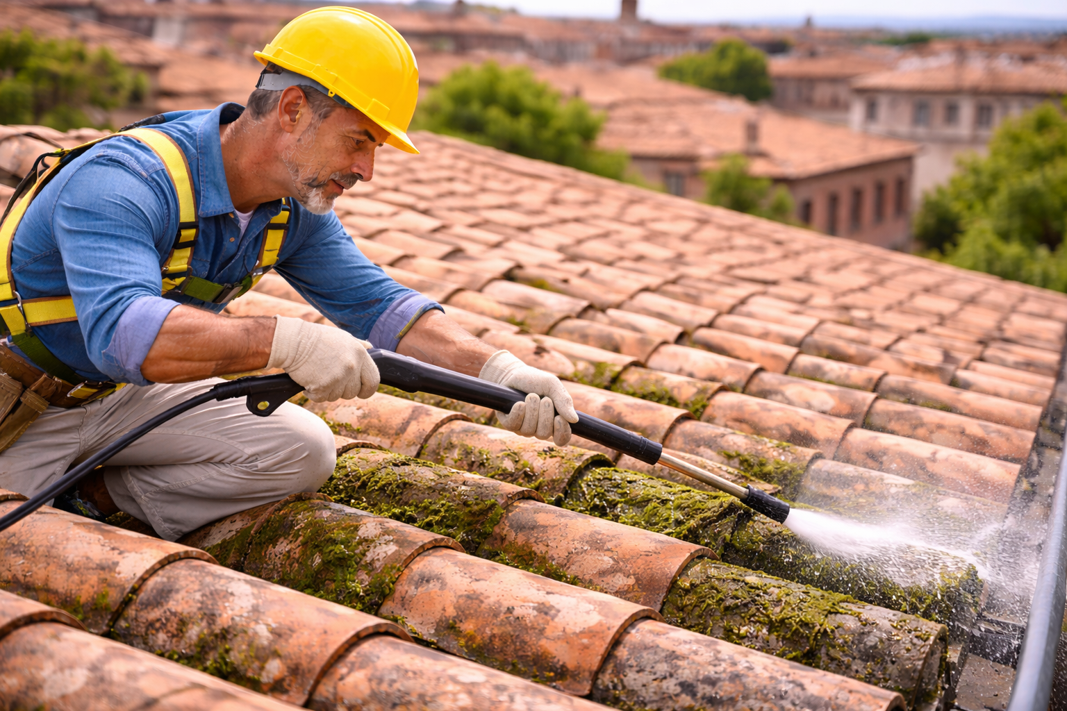 Nettoyage et démoussage de toiture en tuiles à Toulouse